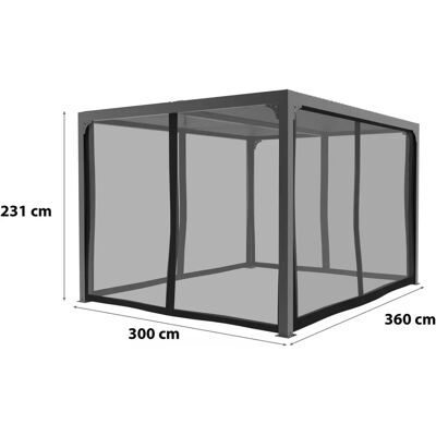 Mosquitero Habrita - 3x3,6 m - Compatible con pérgolas bioclimáticas de aluminio Mosquitero Habrita - 3x3,6 m - Compatible con pérgolas bioclimáticas de aluminio