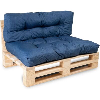 Coussins pour palettes en polyester - Bleu - 120x80/15 cm - Publicité Coussins pour palettes en polyester - Bleu - 120x80/15 cm - Publicité