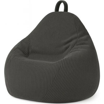 Pouf en velours de pana 105x85cm gris foncé - Publicité Pouf en velours de pana 105x85cm gris foncé - Publicité