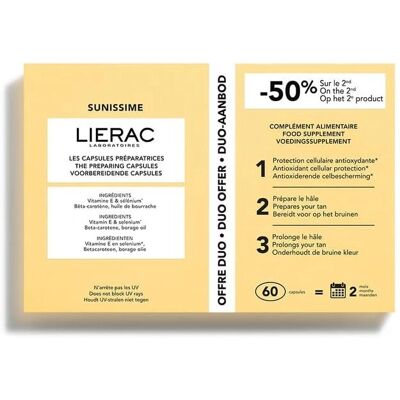 Cápsulas Sunissime da Lierac - Suplemento alimentar - Proteção solar Cápsulas Sunissime da Lierac - Suplemento alimentar - Proteção solar