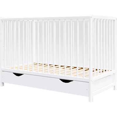 Berceau bébé européen blanc avec tiroir - ANNA - 120x60cm - Berceau bébé - Publicité Berceau bébé européen blanc avec tiroir - ANNA - 120x60cm - Berceau bébé - Publicité