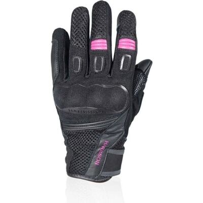 Gants de Moto Harisson Leader II Noir/Rose - Été, Ventilés, Kevlar - Publicité Gants de Moto Harisson Leader II Noir/Rose - Été, Ventilés, Kevlar - Publicité