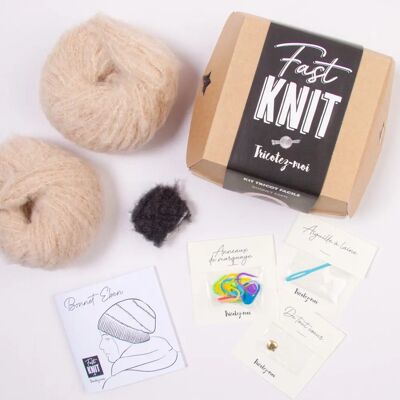 Mondial Tissus - Kit DIY tricot - Bonnet - Knitting kit Mondial Tissus - Kit DIY tricot - Bonnet - Knitting kit