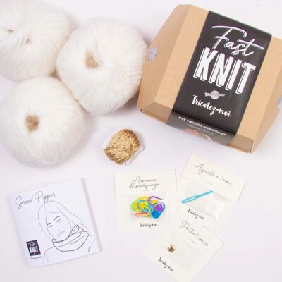 Mondial Tissus - Pipper - blanc - Kit tricot - Publicité Mondial Tissus - Pipper - blanc - Kit tricot - Publicité