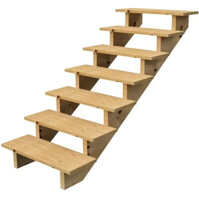 VINUOVO Escalera exterior - 122cm x 80cm - 7 peldaños - Holztreppe VINUOVO Escalera exterior - 122cm x 80cm - 7 peldaños - Holztreppe