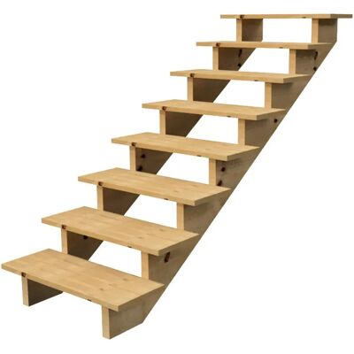 VINUOVO - Holz-Außenleiter 122cm - 7 Stufen - 60 cm - Ladder VINUOVO - Holz-Außenleiter 122cm - 7 Stufen - 60 cm - Ladder