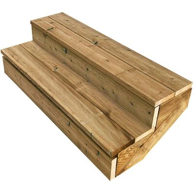 VINUOVO Außentreppe aus Holz mit 37cm Aufstieg - Leiter VINUOVO Außentreppe aus Holz mit 37cm Aufstieg - Leiter
