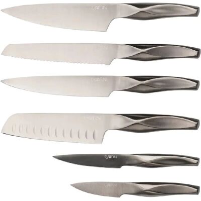 Ensemble de couteaux de cuisine Björn - 6 pièces - Finition satinée - Compatible lave-vaisselle - Publicité Ensemble de couteaux de cuisine Björn - 6 pièces - Finition satinée - Compatible lave-vaisselle - Publicité