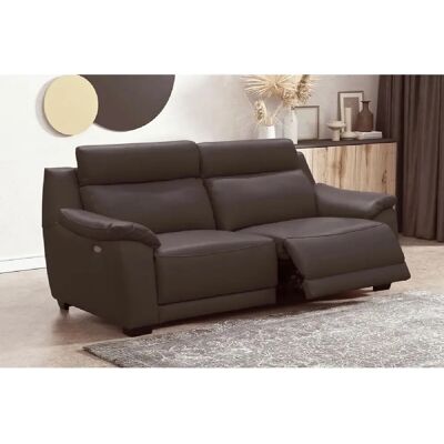 Venesetti - Canapé 3 places avec 2 relax électriques - Chocolate leather - Sofa - Publicité Venesetti - Canapé 3 places avec 2 relax électriques - Chocolate leather - Sofa - Publicité