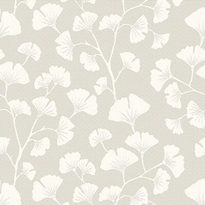Mondial Tissus - Gengko - Taupe - Blanc - Fabric Mondial Tissus - Gengko - Taupe - Blanc - Fabric