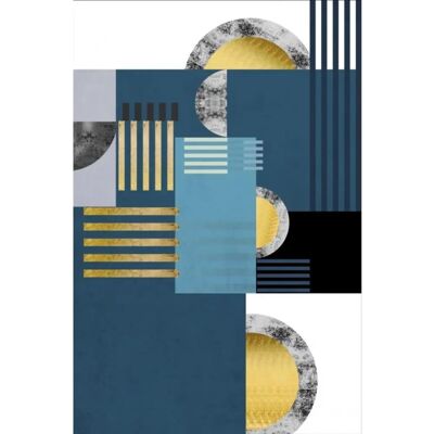 Mani Textile JODHPUR Blauwe woonkamer tapijt - 120x180cm Mani Textile JODHPUR Blauwe woonkamer tapijt - 120x180cm