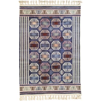 Mani Textile CHAOUEN Tapis 200 x 300 cm Bleu - Salon - Publicité Mani Textile CHAOUEN Tapis 200 x 300 cm Bleu - Salon - Publicité