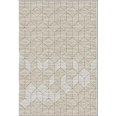 Mani Textile Beigefarbener Teppich mit geometrischem Muster - Teppich Mani Textile Beigefarbener Teppich mit geometrischem Muster - Teppich