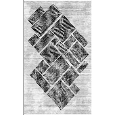 Mani Textile ALYA tapis salon - Argent - Publicité Mani Textile ALYA tapis salon - Argent - Publicité