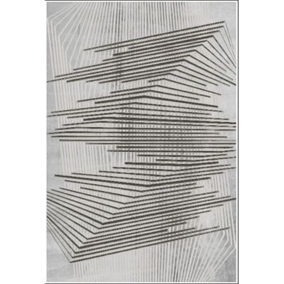 Mani Textile Nour Tapis de Salon - Gris - 80x150cm - Publicité Mani Textile Nour Tapis de Salon - Gris - 80x150cm - Publicité