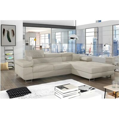 Venesetti - ARMEL - Beige - Velours - Canapé d'angle convertible Venesetti - ARMEL - Beige - Velours - Canapé d'angle convertible