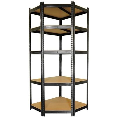 Oxeo - Étagère d'Angle Noire - 180x75x40 - 5-Tier - Shelf - Publicité Oxeo - Étagère d'Angle Noire - 180x75x40 - 5-Tier - Shelf - Publicité