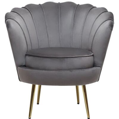 Habitat et Jardin Fotel z pluszu - Szary - 75 x 68 x 77.5 cm - Fotel Habitat et Jardin Fotel z pluszu - Szary - 75 x 68 x 77.5 cm - Fotel