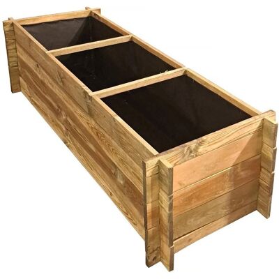 Littière en bois Dhalia - 140x60x40cm avec 3 compartiments - Publicité Littière en bois Dhalia - 140x60x40cm avec 3 compartiments - Publicité
