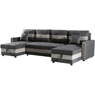 HABITAT ET JARDIN Antoine Rozkładany sofa z pojemnikiem - 5 miejsc - Ciemny Jasnoszary HABITAT ET JARDIN Antoine Rozkładany sofa z pojemnikiem - 5 miejsc - Ciemny Jasnoszary