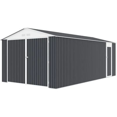 Habitat et jardin Garage en métal Houston - 18,56m² - Anthracite Habitat et jardin Garage en métal Houston - 18,56m² - Anthracite