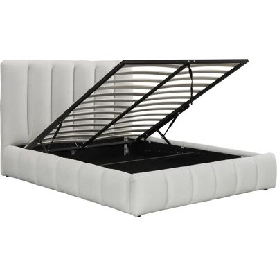 Habitat et jardin Lit de rangement en velours blanc - 160x200cm Habitat et jardin Lit de rangement en velours blanc - 160x200cm