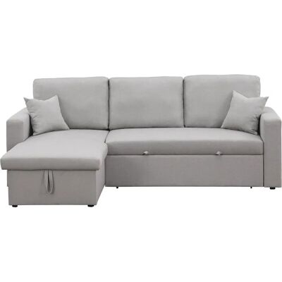 HABITAT ET JARDIN Divano angolare trasformabile - Grigio chiaro - 3 posti HABITAT ET JARDIN Divano angolare trasformabile - Grigio chiaro - 3 posti