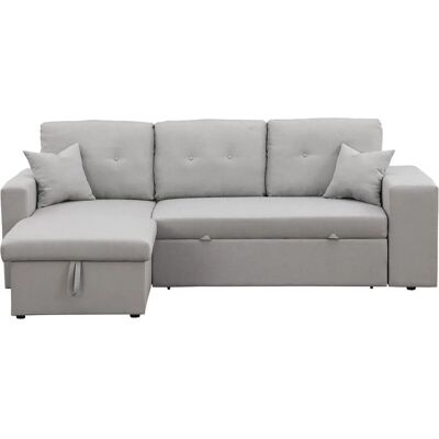 HABITAT ET JARDIN - Canapé d'angle convertible ''Axel'' - 3 places - Gris clair HABITAT ET JARDIN - Canapé d'angle convertible ''Axel'' - 3 places - Gris clair