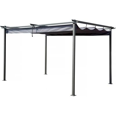 Habitat Et Jardin - Sadekatto retraktiivinen - 3x4m - Harmaa - Pergola Habitat Et Jardin - Sadekatto retraktiivinen - 3x4m - Harmaa - Pergola