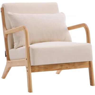 Habitat et Jardin Fauteuil Clinton - Style scandinave - Lin - Beige Habitat et Jardin Fauteuil Clinton - Style scandinave - Lin - Beige