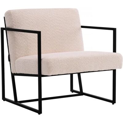 Fauteuil Kennedy PALOZI HOME - tissu bouclette moderne - accoudoirs en métal - style contemporain - 73x75x81cm - Publicité Fauteuil Kennedy PALOZI HOME - tissu bouclette moderne - accoudoirs en métal - style contemporain - 73x75x81cm - Publicité