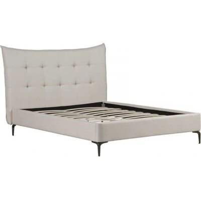 Habitat et jardin Cama doble Aspen - Tela capitoné - 160x200cm Habitat et jardin Cama doble Aspen - Tela capitoné - 160x200cm