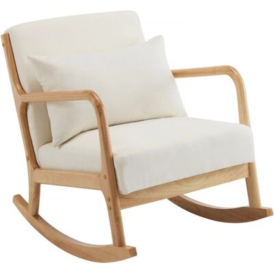 Fauteuil à bascule style scandinave Beige Clinton Fauteuil à bascule style scandinave Beige Clinton