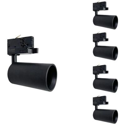 Spot LED Noir 80° Triphasé Silamp pour Rail GU10 - Type de Produit - Publicité Spot LED Noir 80° Triphasé Silamp pour Rail GU10 - Type de Produit - Publicité