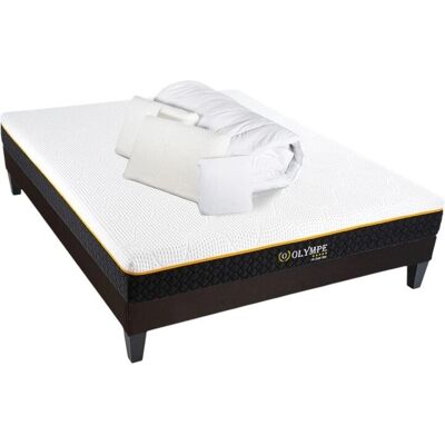 Ensemble Matelas Mémoire de forme OLYMPÉ LITERIE - 140x200cm - Blanc - Publicité Ensemble Matelas Mémoire de forme OLYMPÉ LITERIE - 140x200cm - Blanc - Publicité