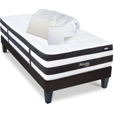 Bellecour Fontainebleau - Pack literie 90x200cm - Blanc - Support & Confort - Publicité Bellecour Fontainebleau - Pack literie 90x200cm - Blanc - Support & Confort - Publicité