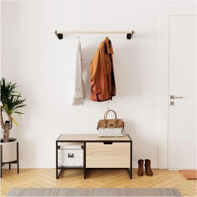 Mob In - WILKO - Negro epoxi - banco 90 cm - Muebles Mob In - WILKO - Negro epoxi - banco 90 cm - Muebles
