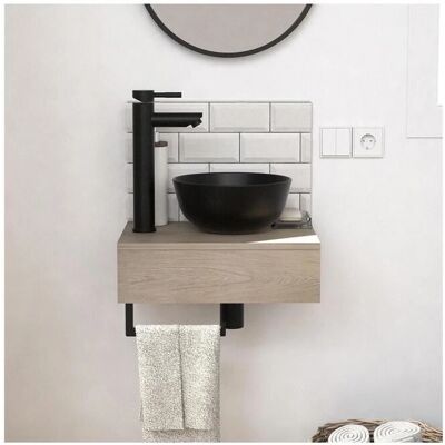 Mob-In - SOHO - Negro mate - 40 cm - Lavabo de baño Mob-In - SOHO - Negro mate - 40 cm - Lavabo de baño