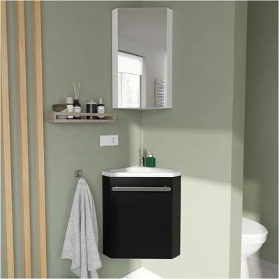 SKINO - noir carbone - 35 cm ancho - Lavabo con mueble SKINO - noir carbone - 35 cm ancho - Lavabo con mueble