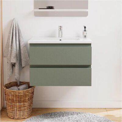 Mob-in Conjunto de mueble lavabo Sorrento - MDF y melamina roble Mob-in Conjunto de mueble lavabo Sorrento - MDF y melamina roble