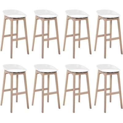 Conjunto de taburetes RIVA MOB-IN - Roble, Asiento de plástico, 65cm Conjunto de taburetes RIVA MOB-IN - Roble, Asiento de plástico, 65cm