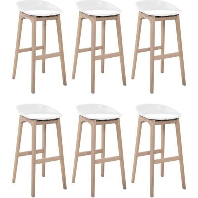 Mob-in - Tabouret de Bar RIVA 65cm Style Scandinave - Bois & Plastique - Publicité Mob-in - Tabouret de Bar RIVA 65cm Style Scandinave - Bois & Plastique - Publicité