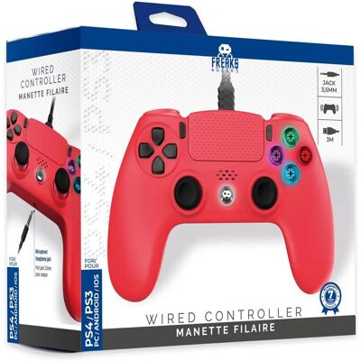 Freaks and Geeks Roter Kabelgebundener Controller - PS4 Gamepad - 140061h Freaks and Geeks Roter Kabelgebundener Controller - PS4 Gamepad - 140061h