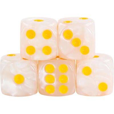 Ensemble de Dés White Pearl - Accessoires jeu de rôle - Publicité Ensemble de Dés White Pearl - Accessoires jeu de rôle - Publicité
