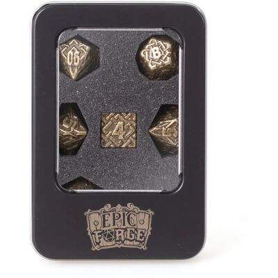 Set de 7 Dados de Metal Oro - Accesorios para Juegos de Rol Set de 7 Dados de Metal Oro - Accesorios para Juegos de Rol