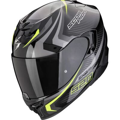Scorpion Exo-520 Evo Air Terra Svart Sølv Neon Gul Hjelm Scorpion Exo-520 Evo Air Terra Svart Sølv Neon Gul Hjelm