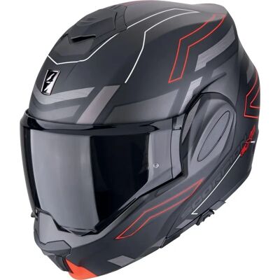 Foldbar motorsykkelhjelm Scorpion EXO-TECH EVO CONQUER svart-rød - XXL Foldbar motorsykkelhjelm Scorpion EXO-TECH EVO CONQUER svart-rød - XXL