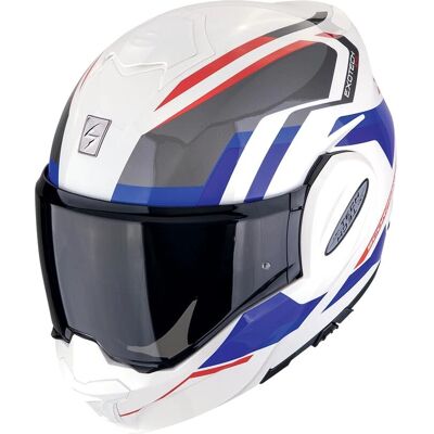Casco Modular Scorpion Exo-Tech Evo Furio - Blanco/Rojo/Azul - S Casco Modular Scorpion Exo-Tech Evo Furio - Blanco/Rojo/Azul - S