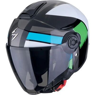 Scorpion EXO-CITY II BLUR Motorradhjelm - Schwarz Weiß Grün - L Scorpion EXO-CITY II BLUR Motorradhjelm - Schwarz Weiß Grün - L