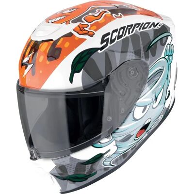 Scorpion EXO-JNR AIR Kids Motorcycle Helmet White-Blue-Orange - Helmet Scorpion EXO-JNR AIR Kids Motorcycle Helmet White-Blue-Orange - Helmet